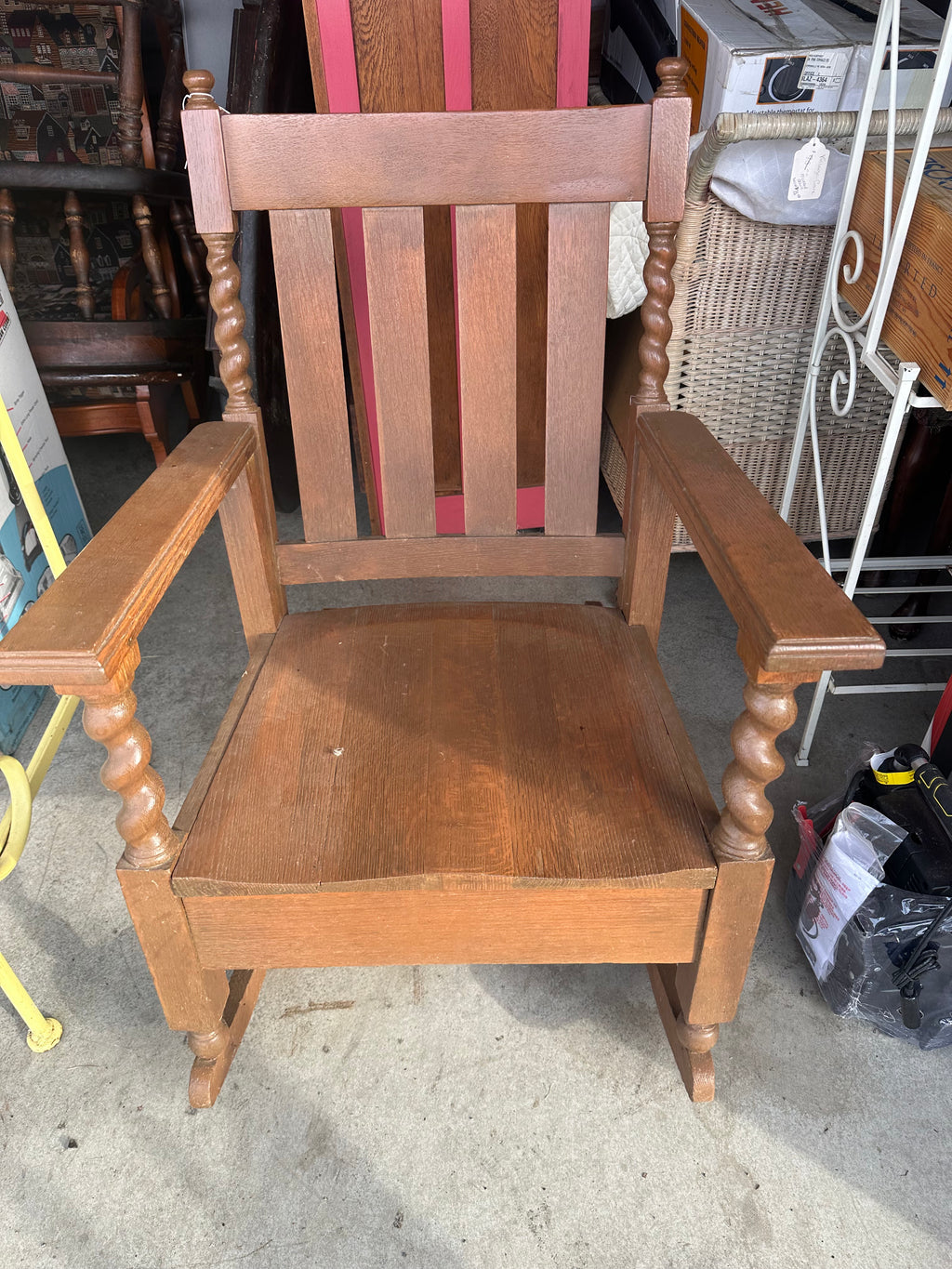 Wide seat wood rocking chair