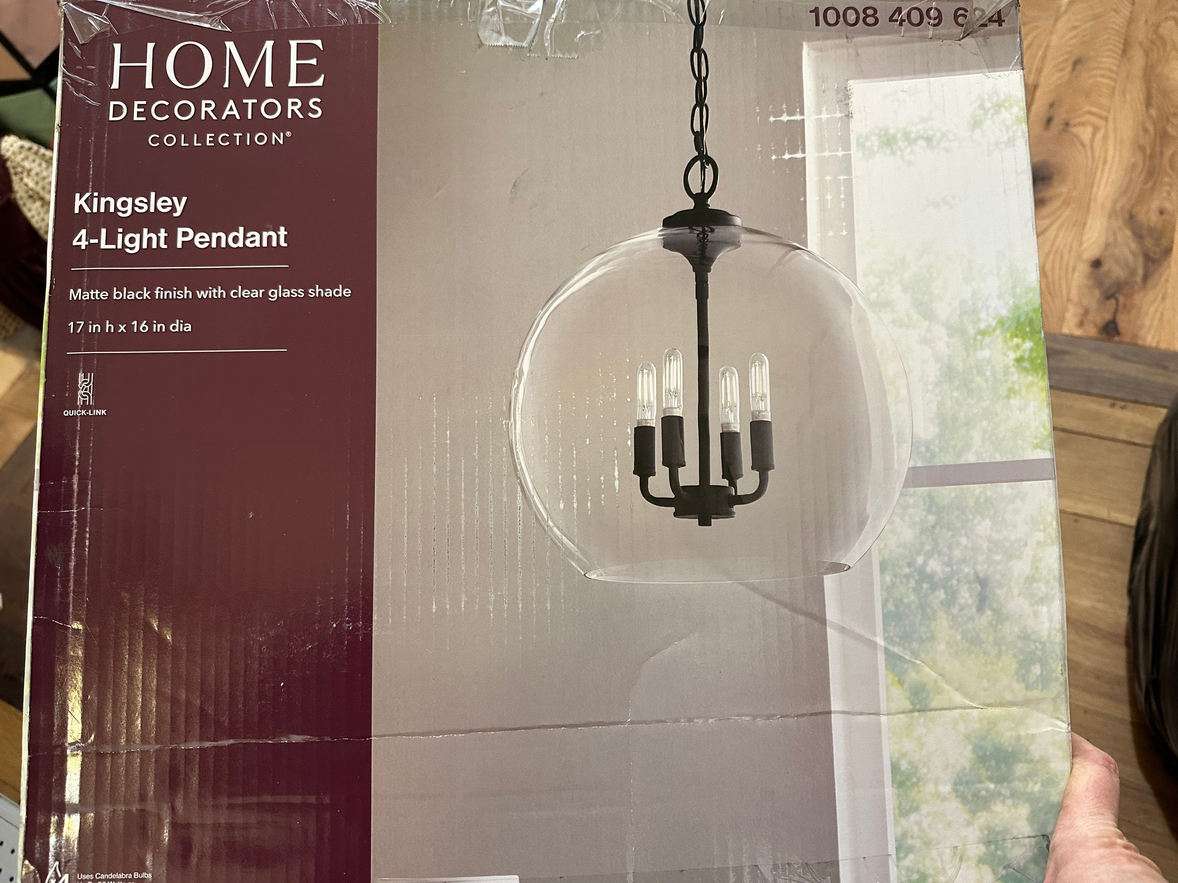 4 Light glass pendant chandelier