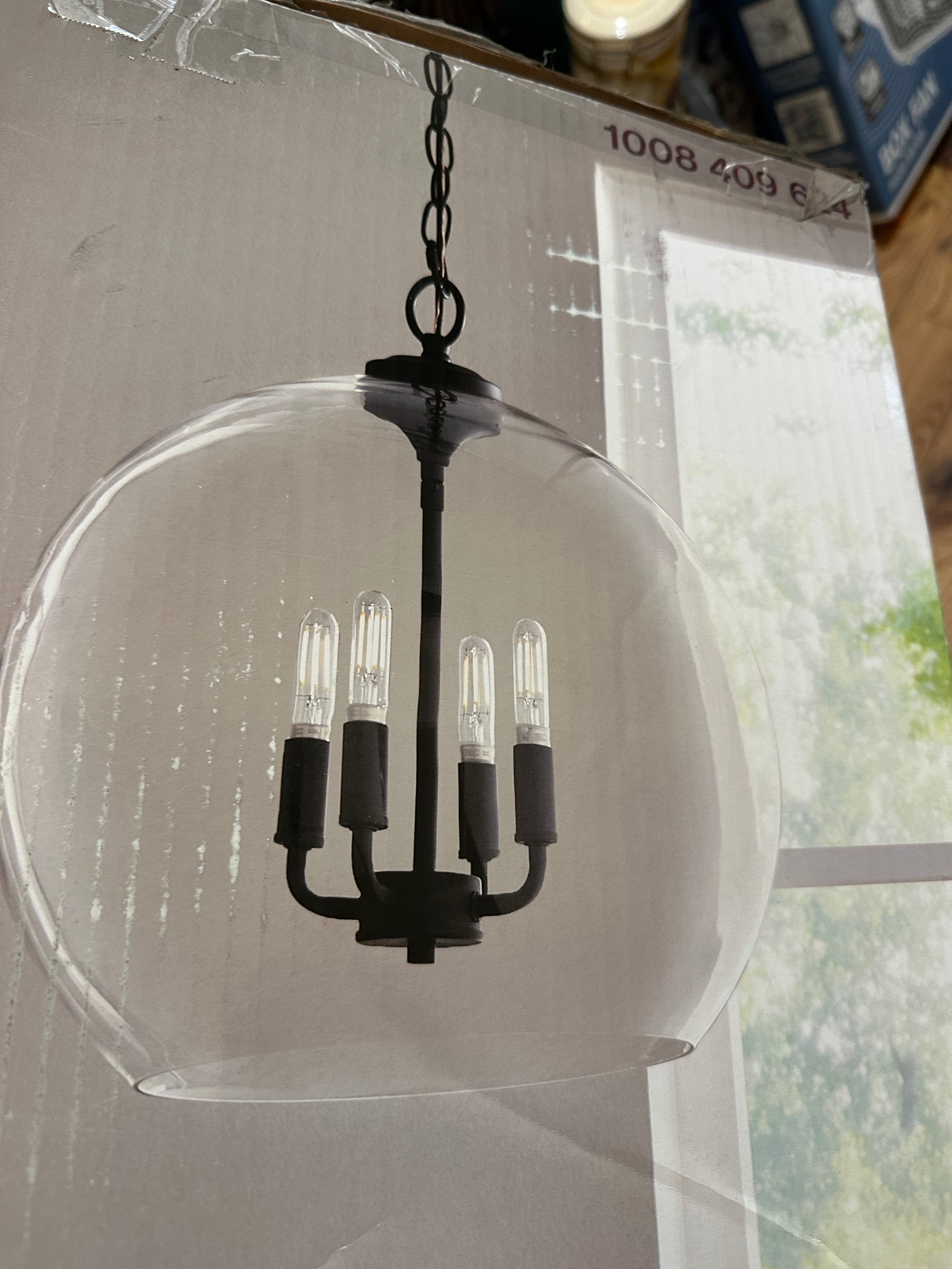 4 Light glass pendant chandelier