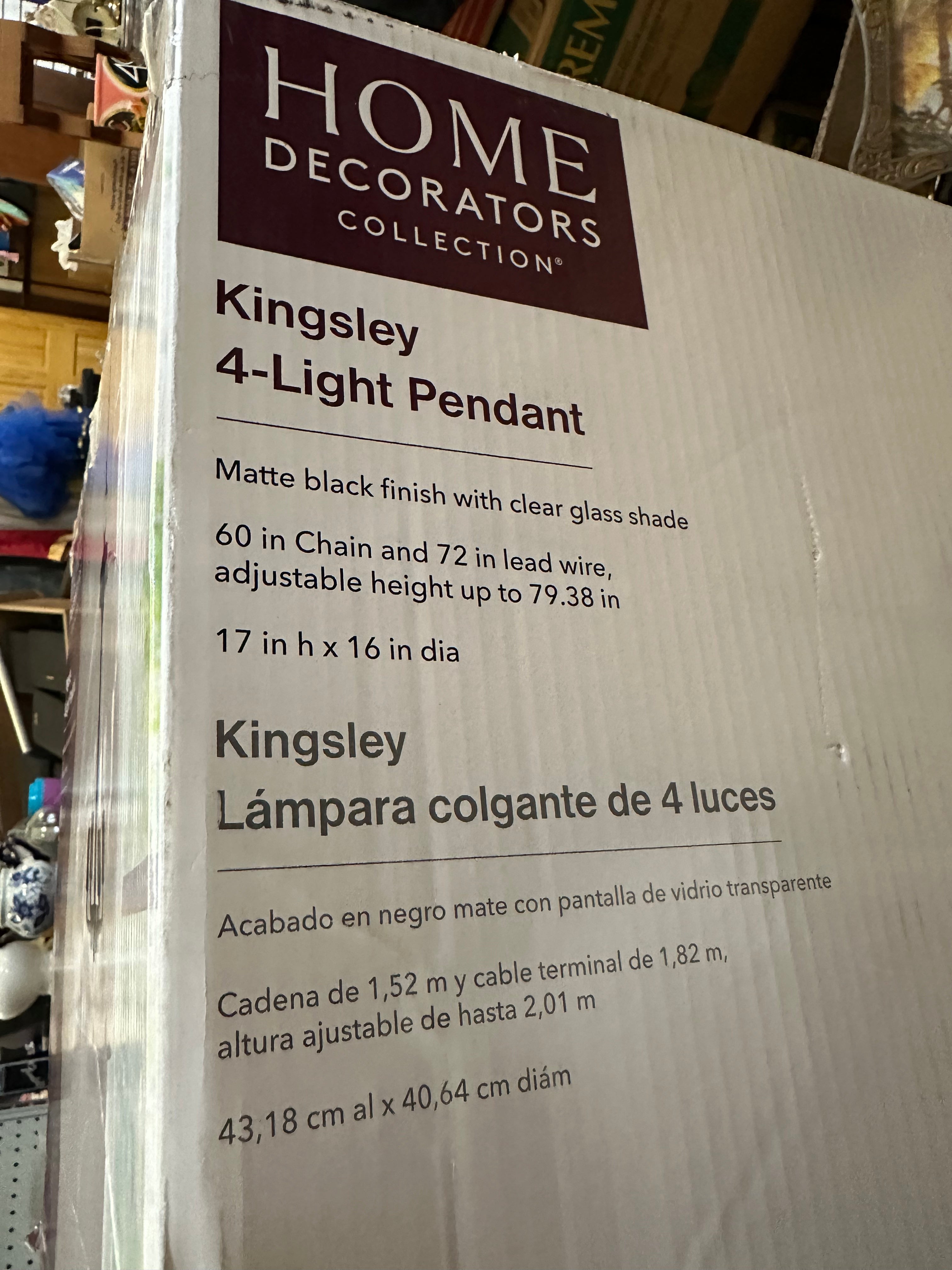 4 Light glass pendant chandelier