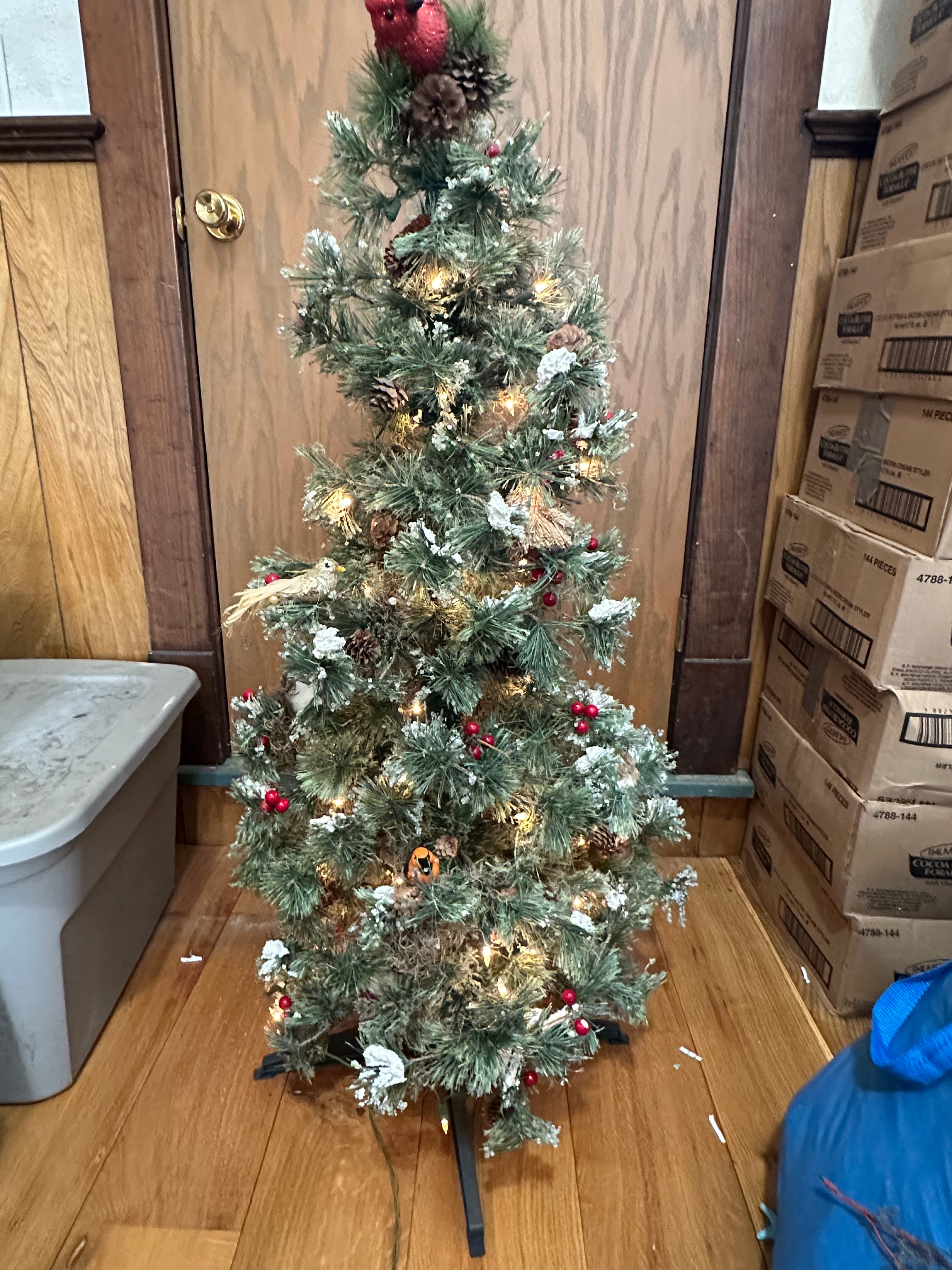 4' lighted & decorated Christmas artificial tree