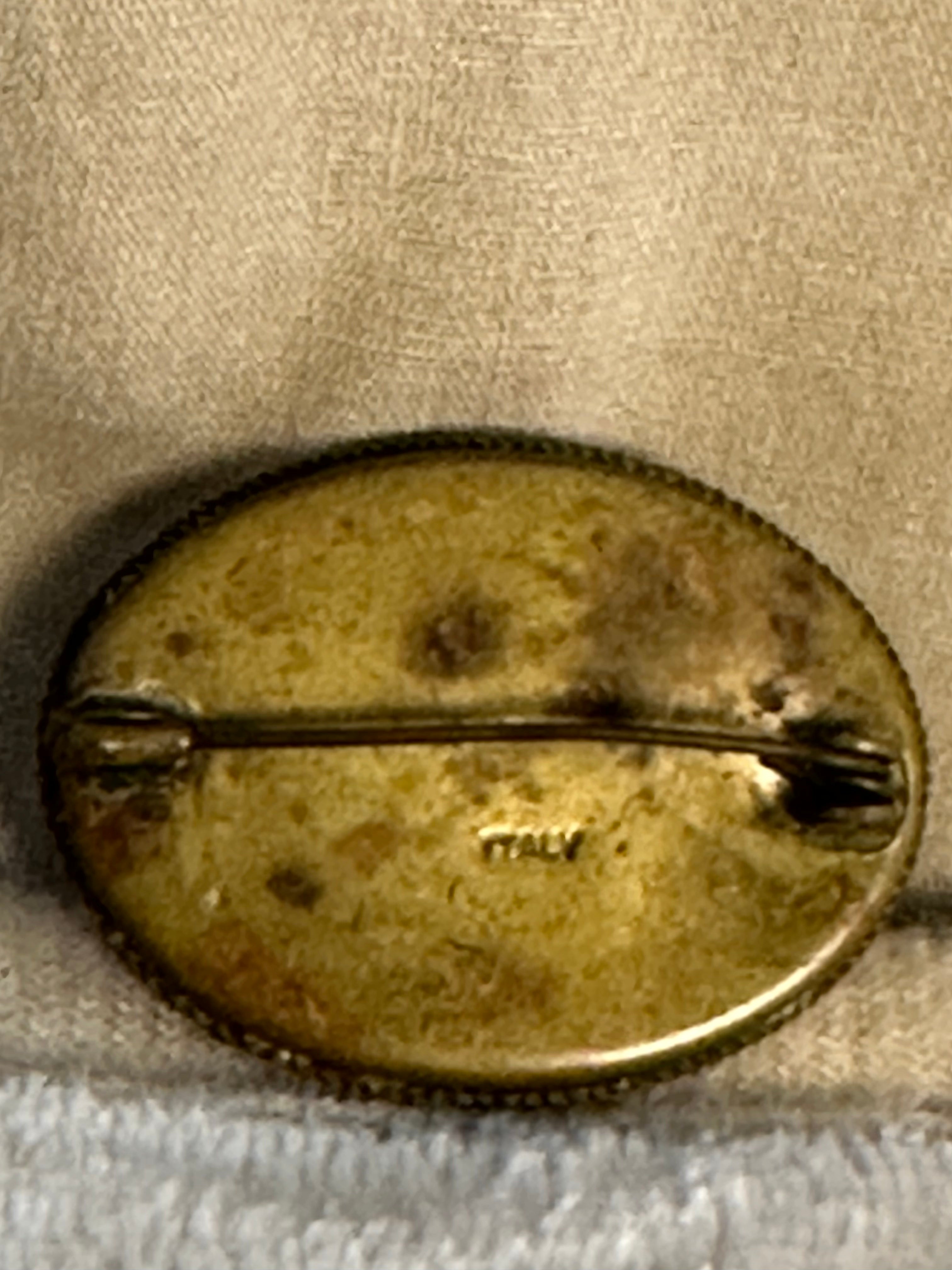 Italy Mirco Mosaic Millefiori Floral Pin