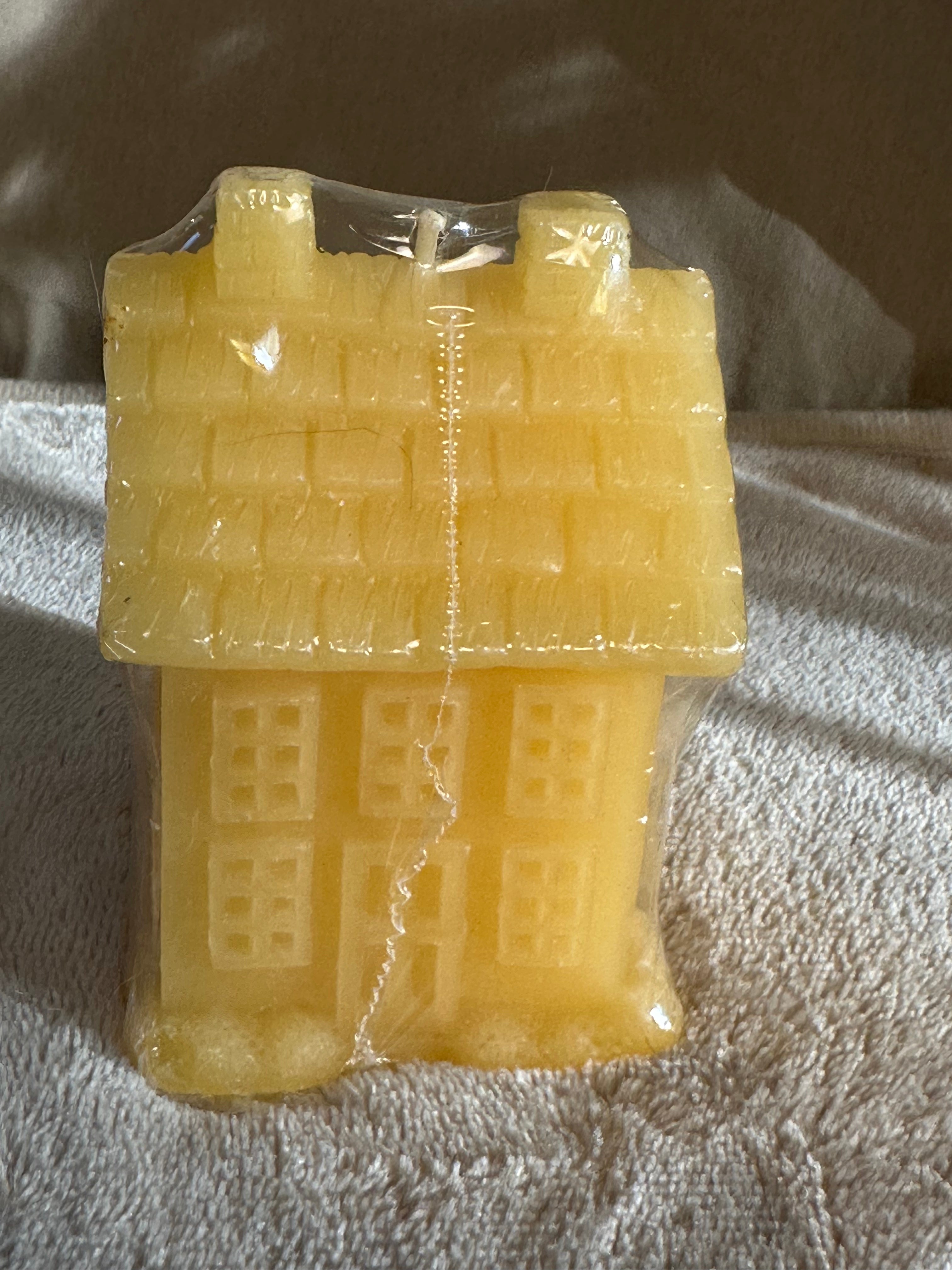 House form beeswax candle