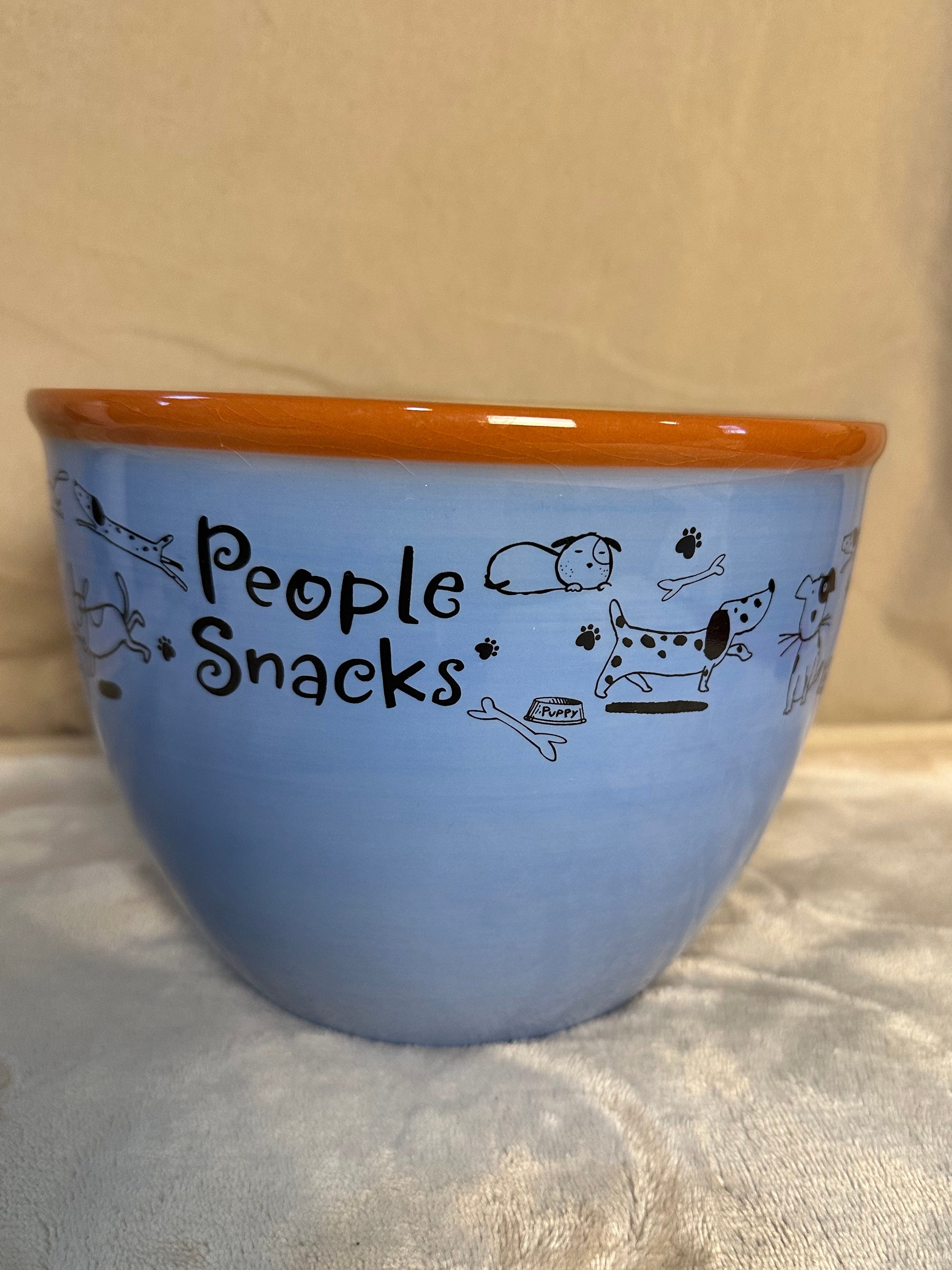 Hallmark ceramic "People snacks" & Pet snacksserving snack bowl dish