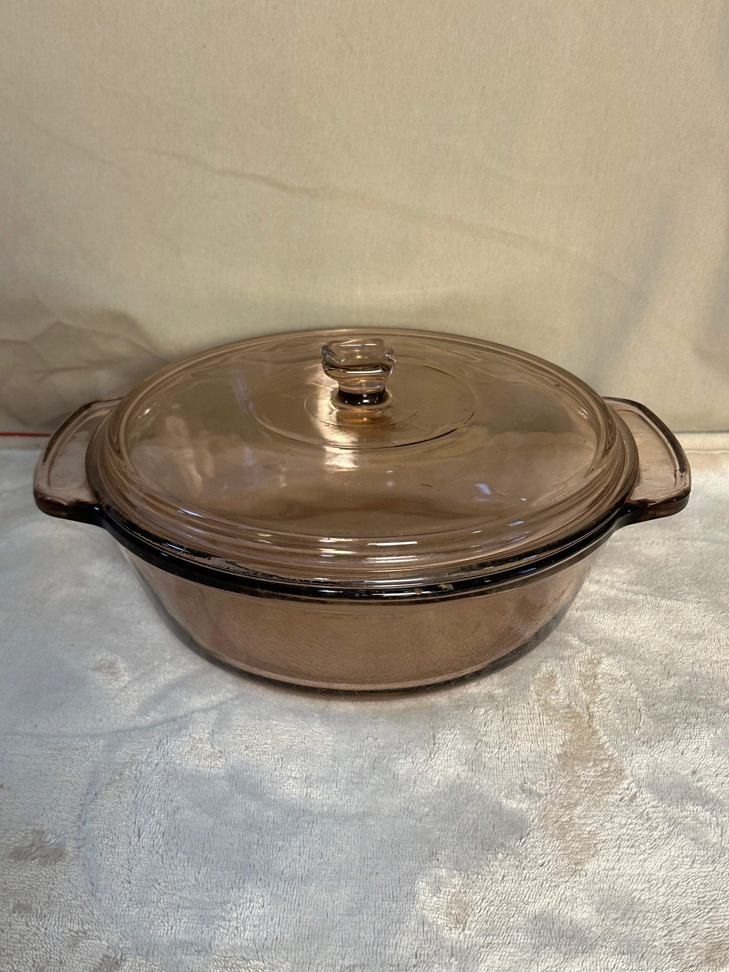 Anchor Hocking 2 qt casserole oven glassware dish - pink