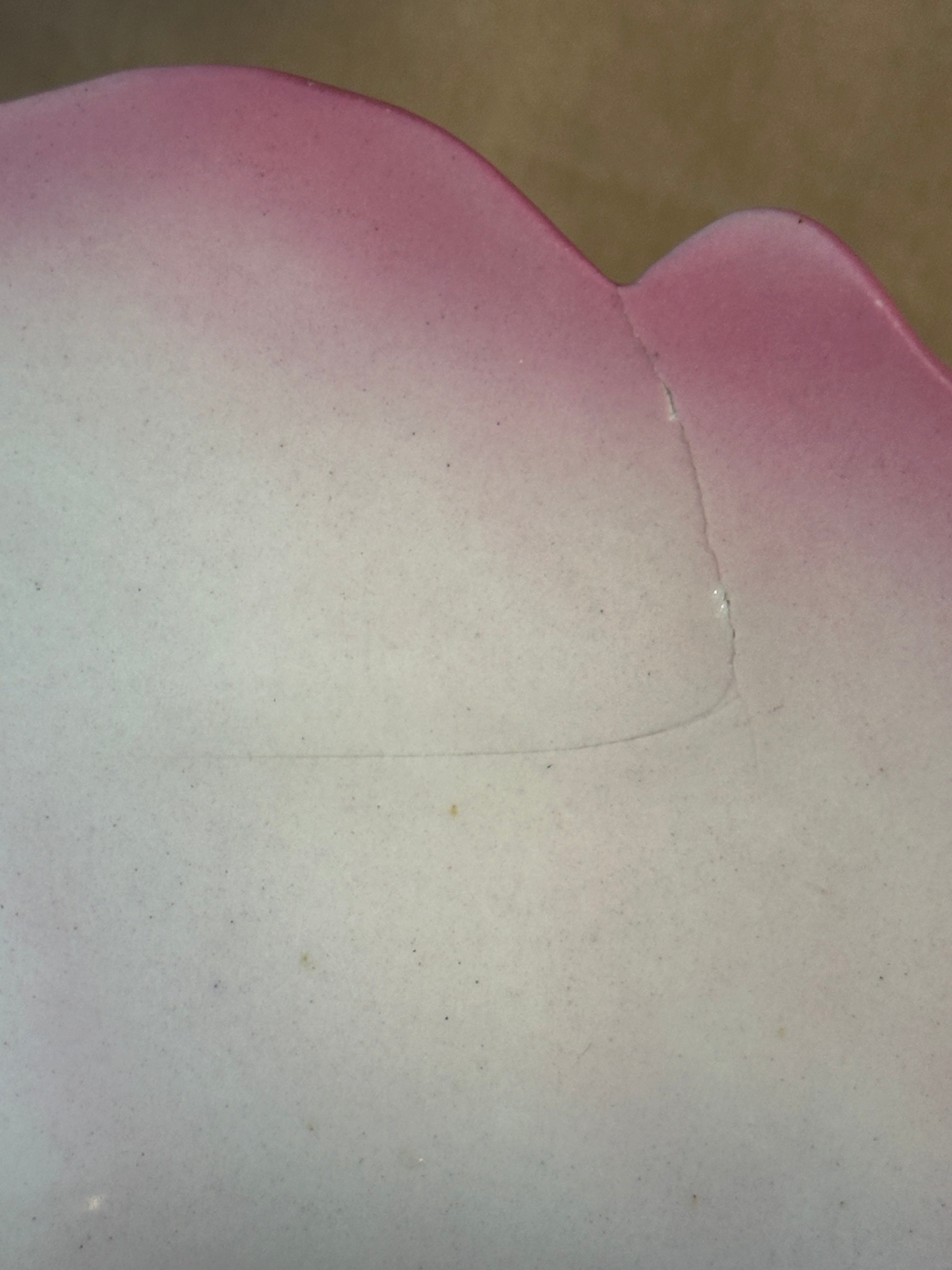 Alpha manufacturing Co Pink & White large pitcher & basin