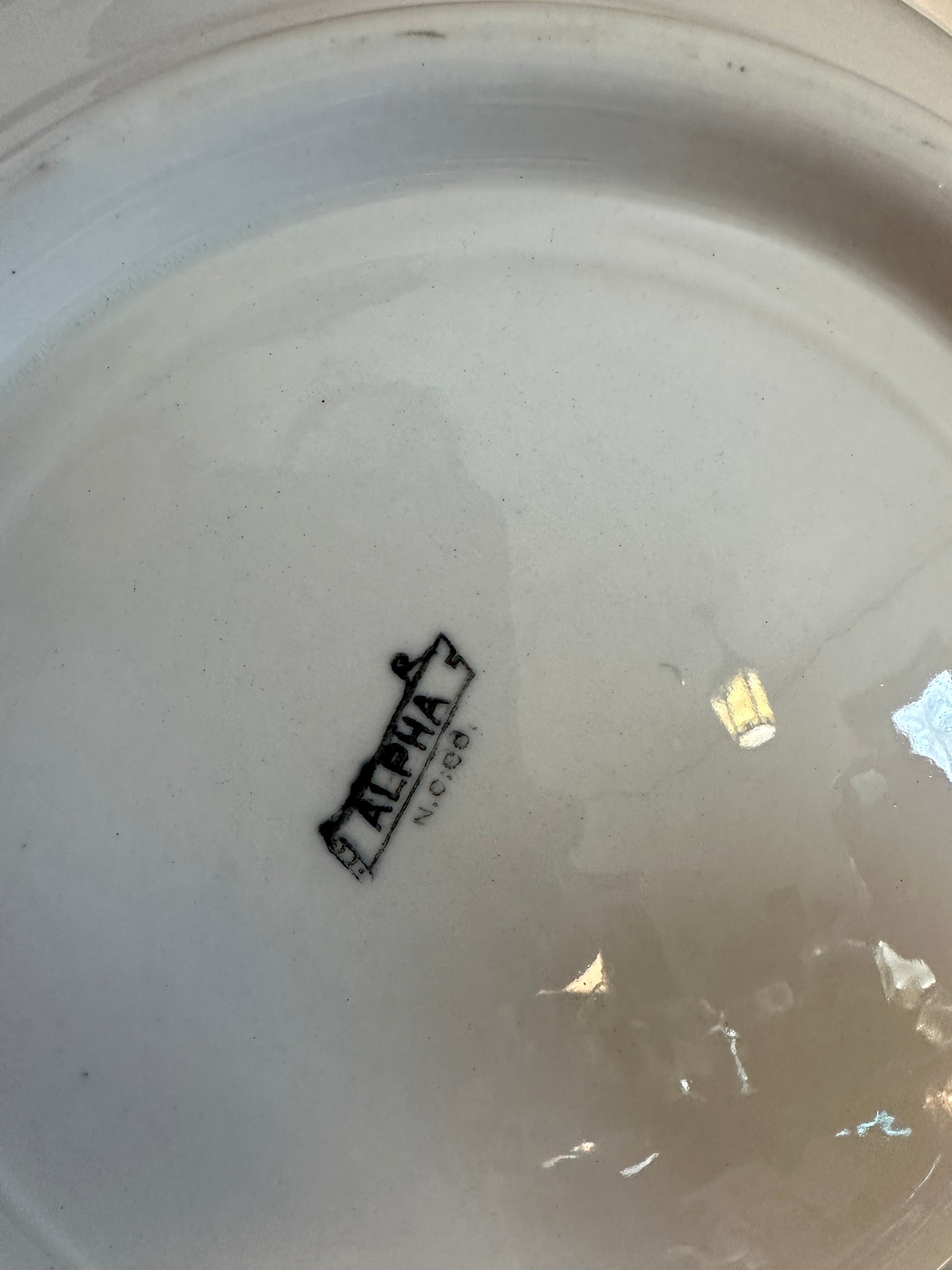 Alpha manufacturing Co Pink & White large pitcher & basin