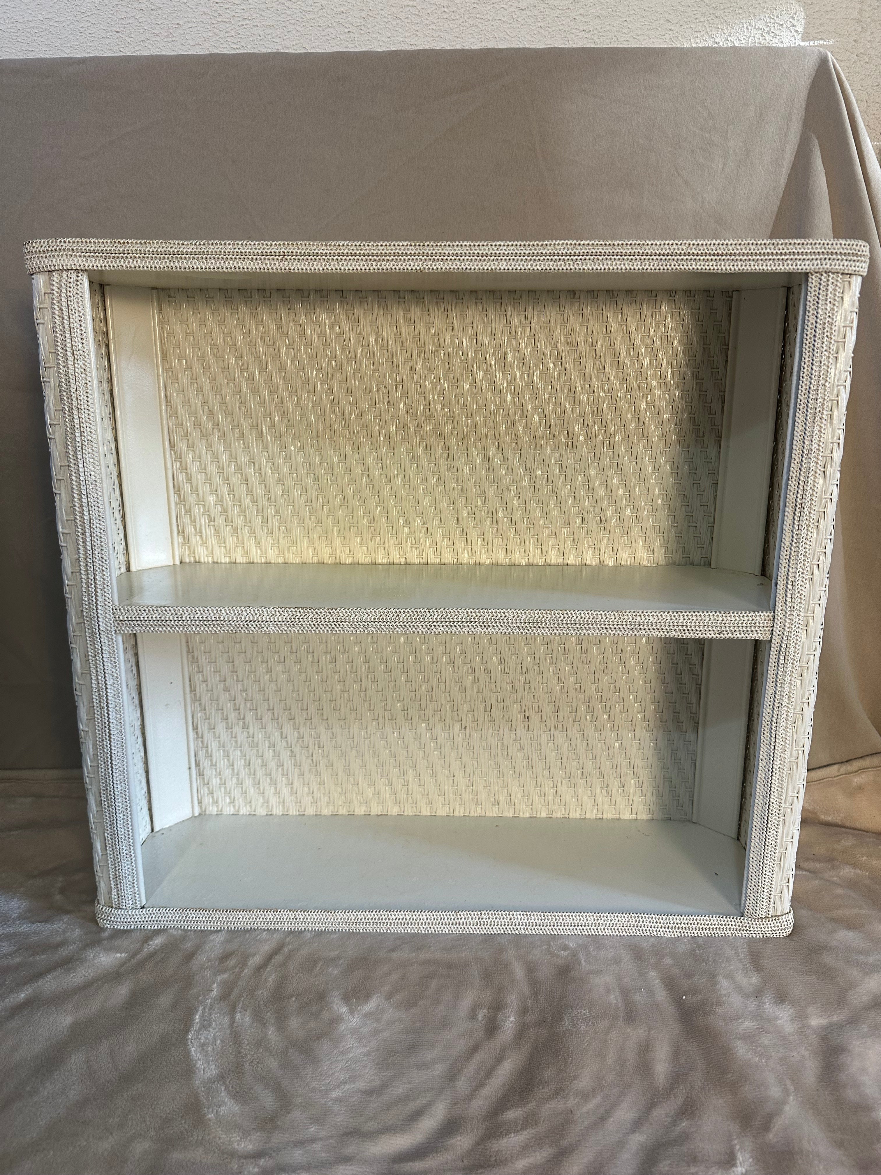 White Wicker wall shelf