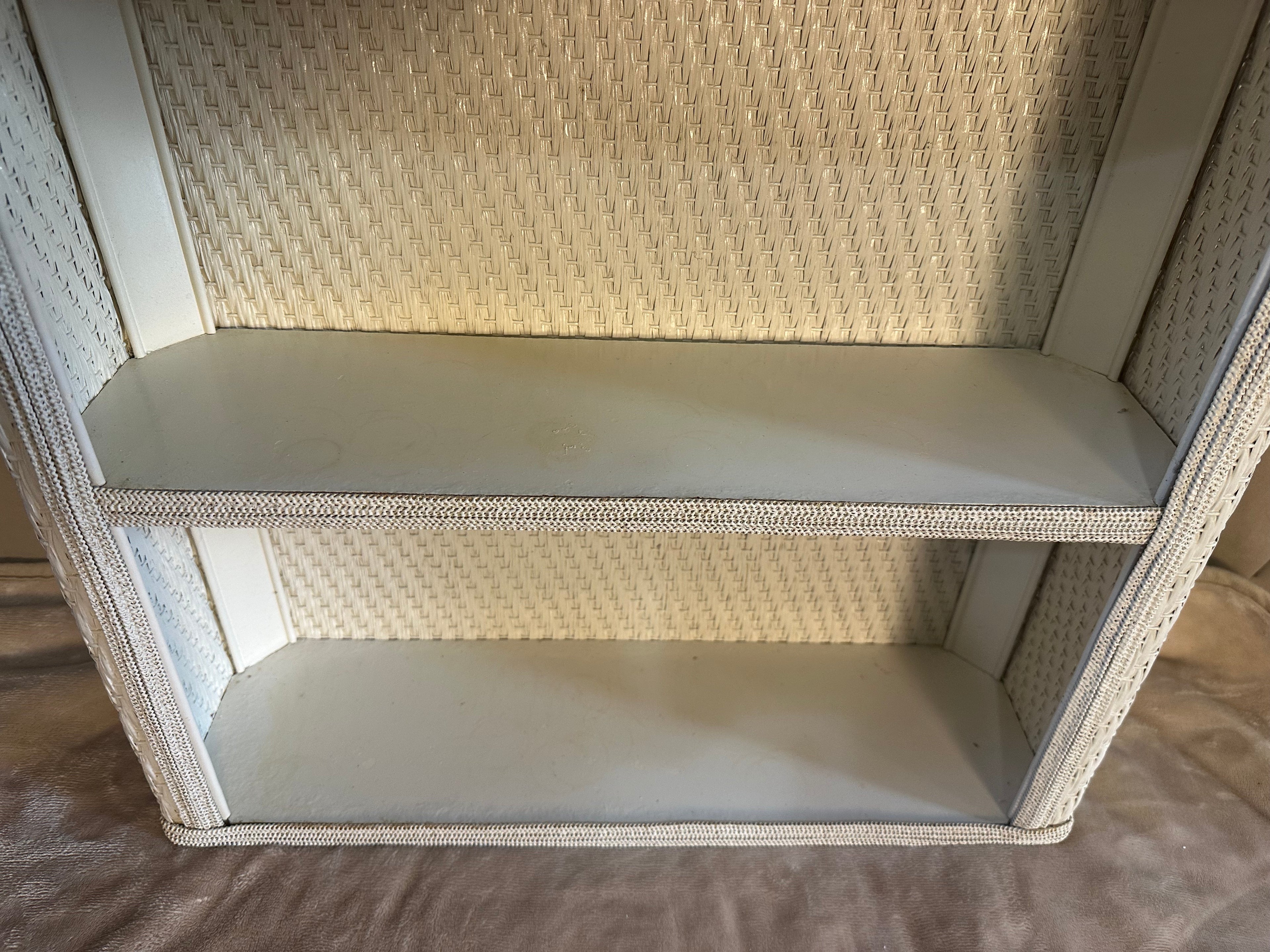 White Wicker wall shelf