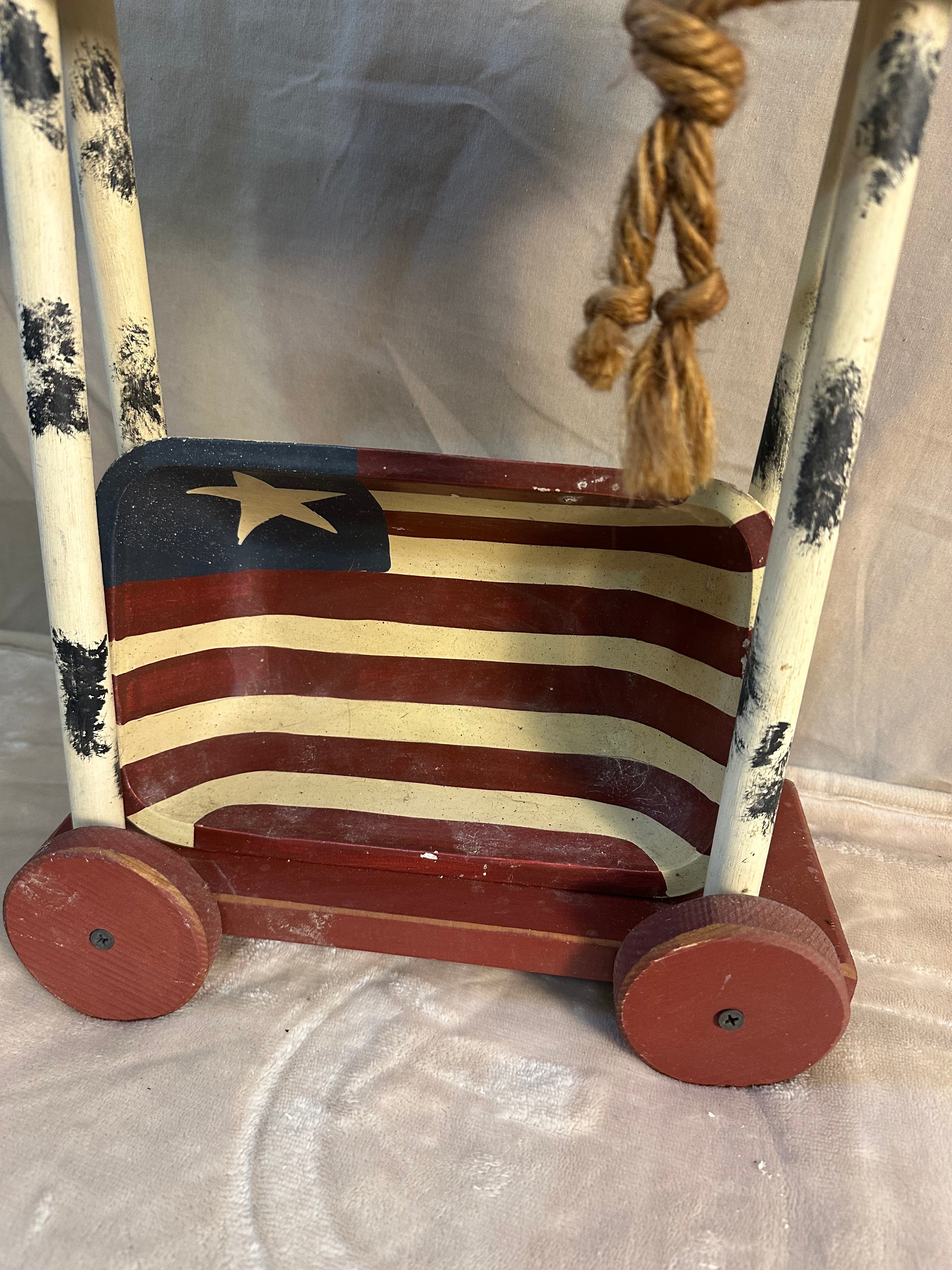 Adorable wooden porch horse decoration