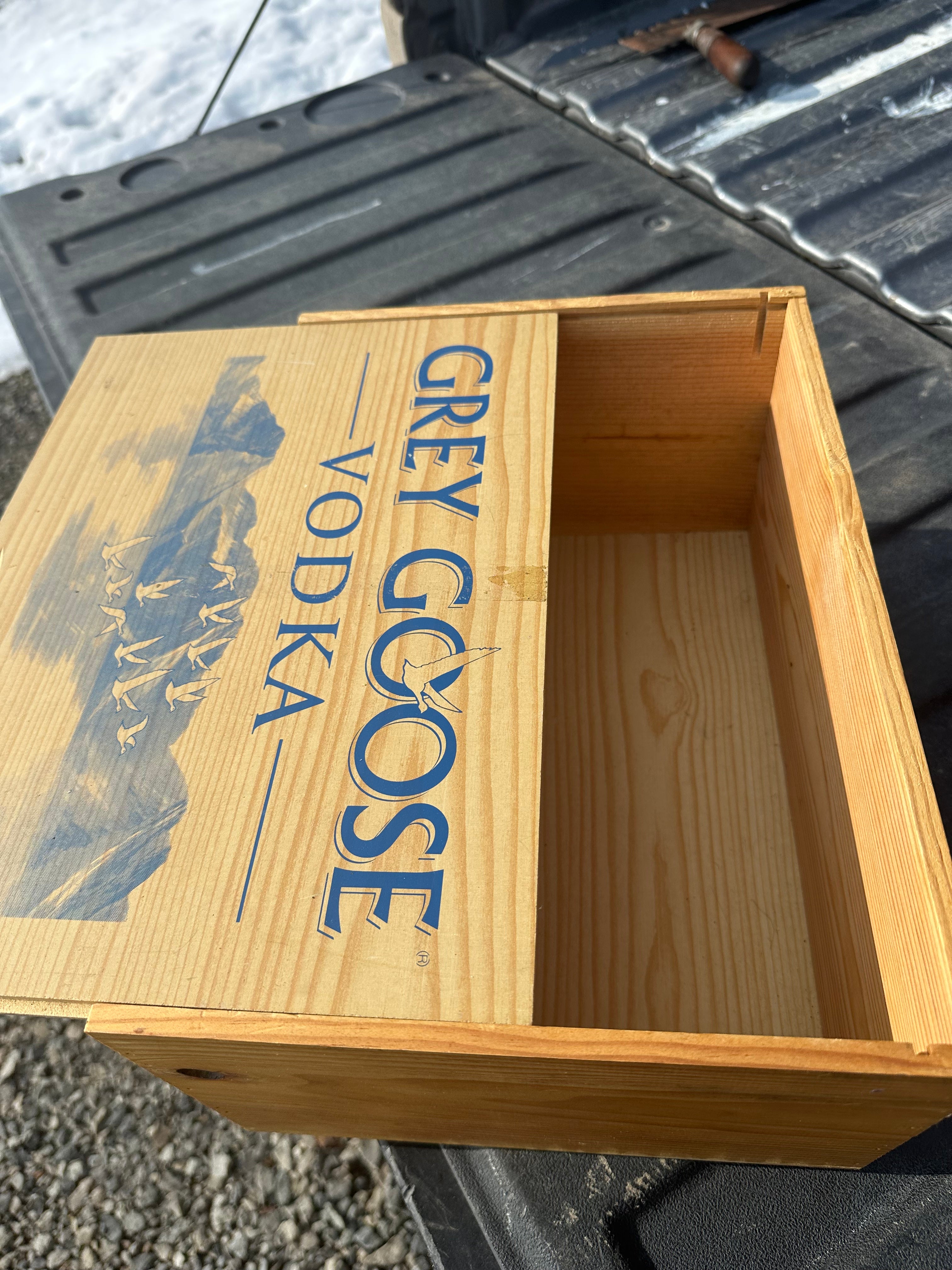Grey Goose box with sliding lid - storage