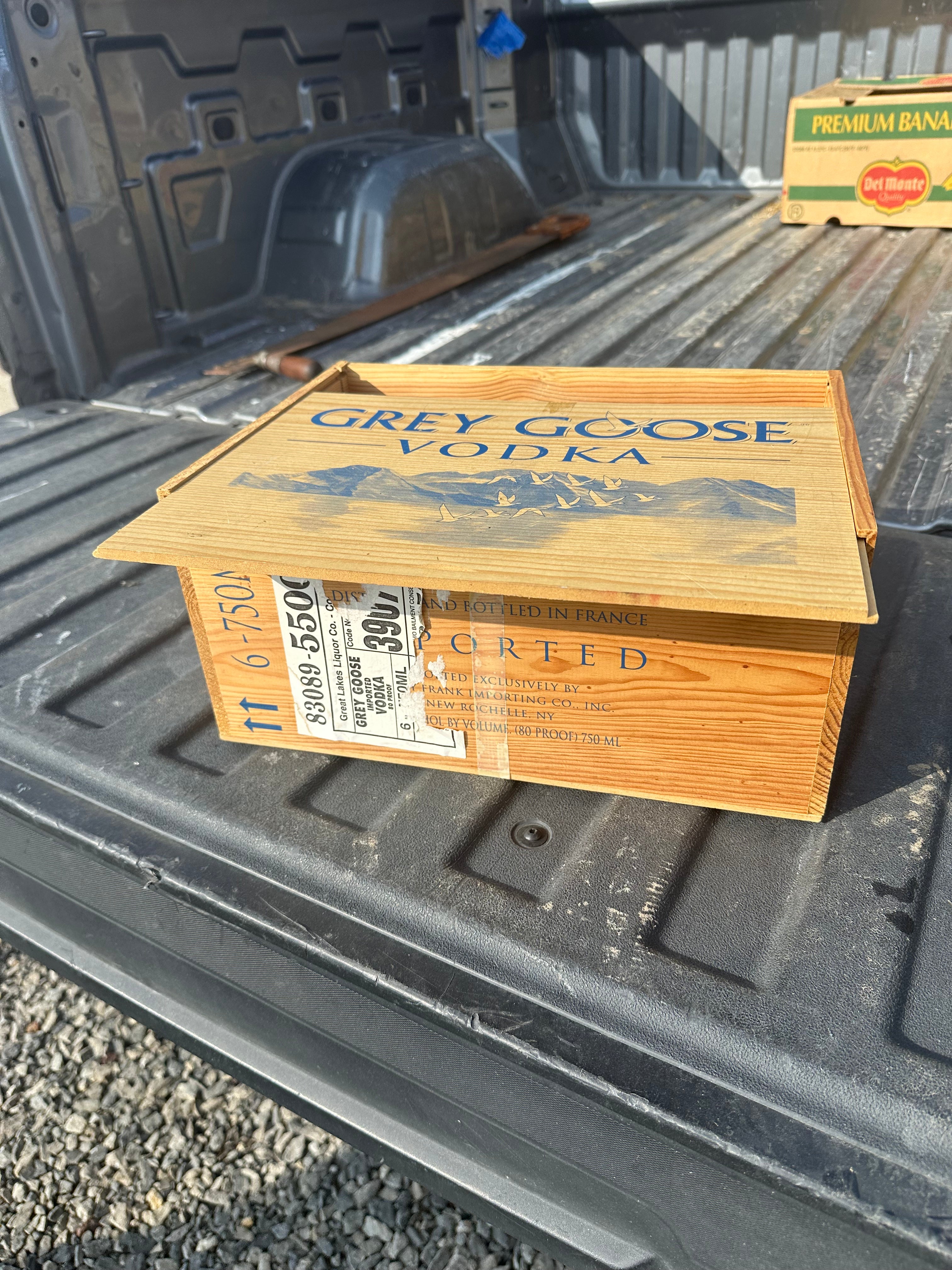 Grey Goose box with sliding lid - storage