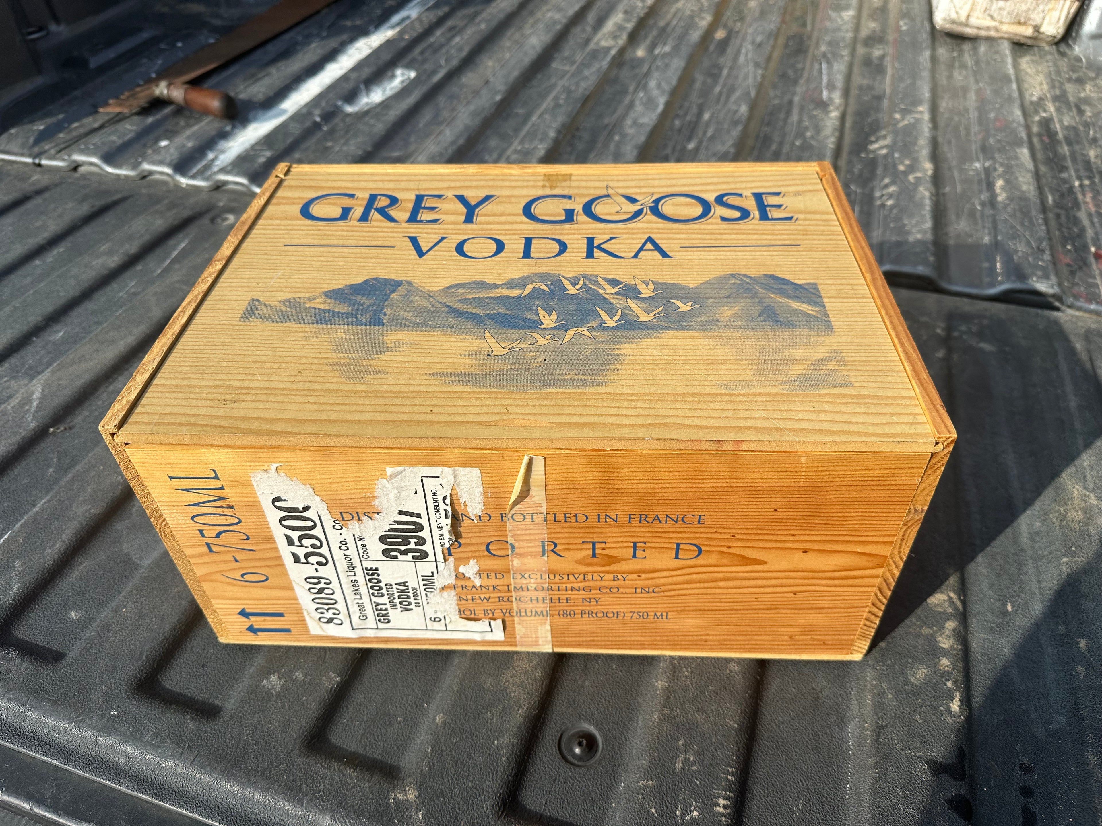 Grey Goose box with sliding lid - storage