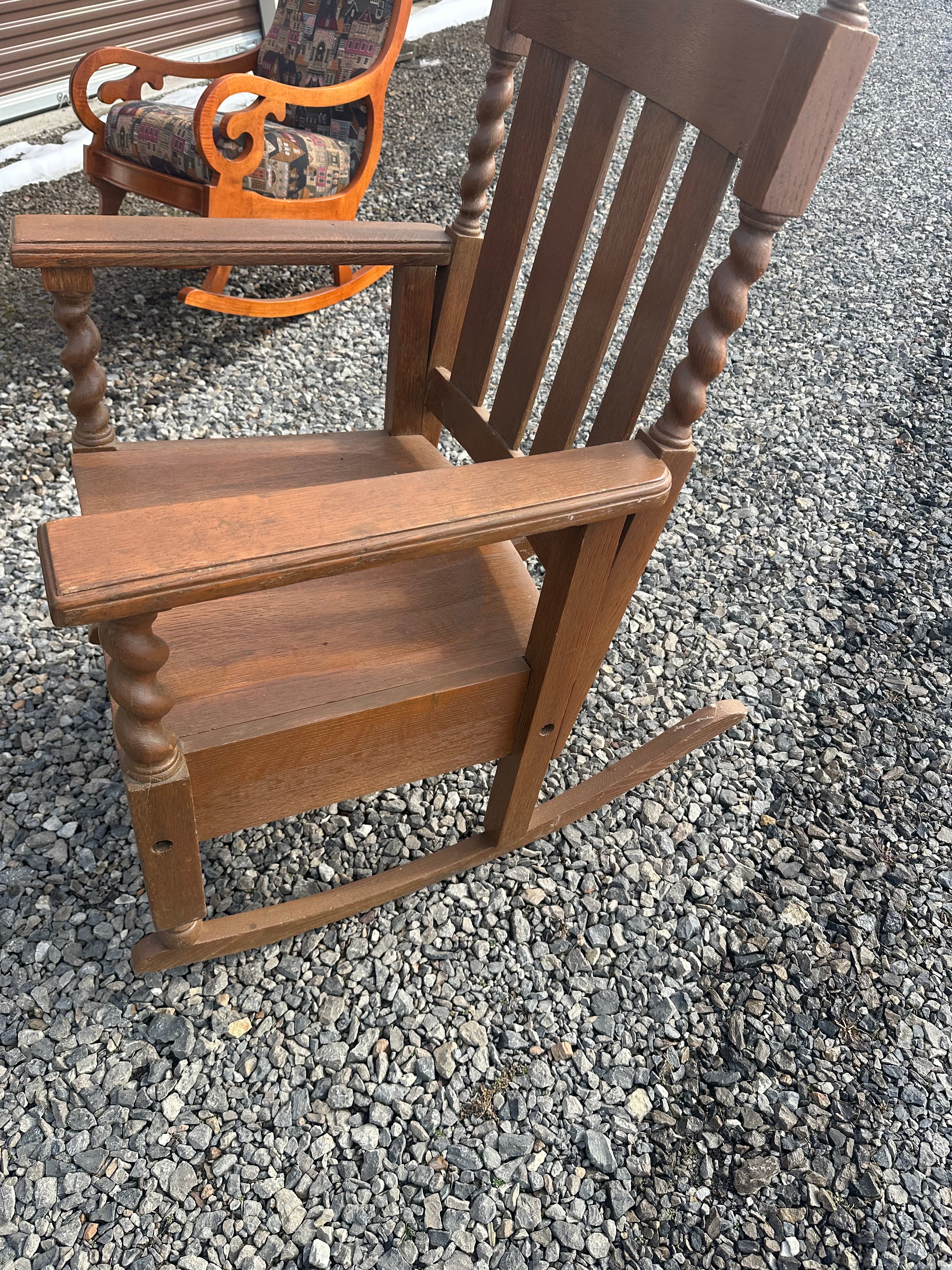 Wide seat wood rocking chair
